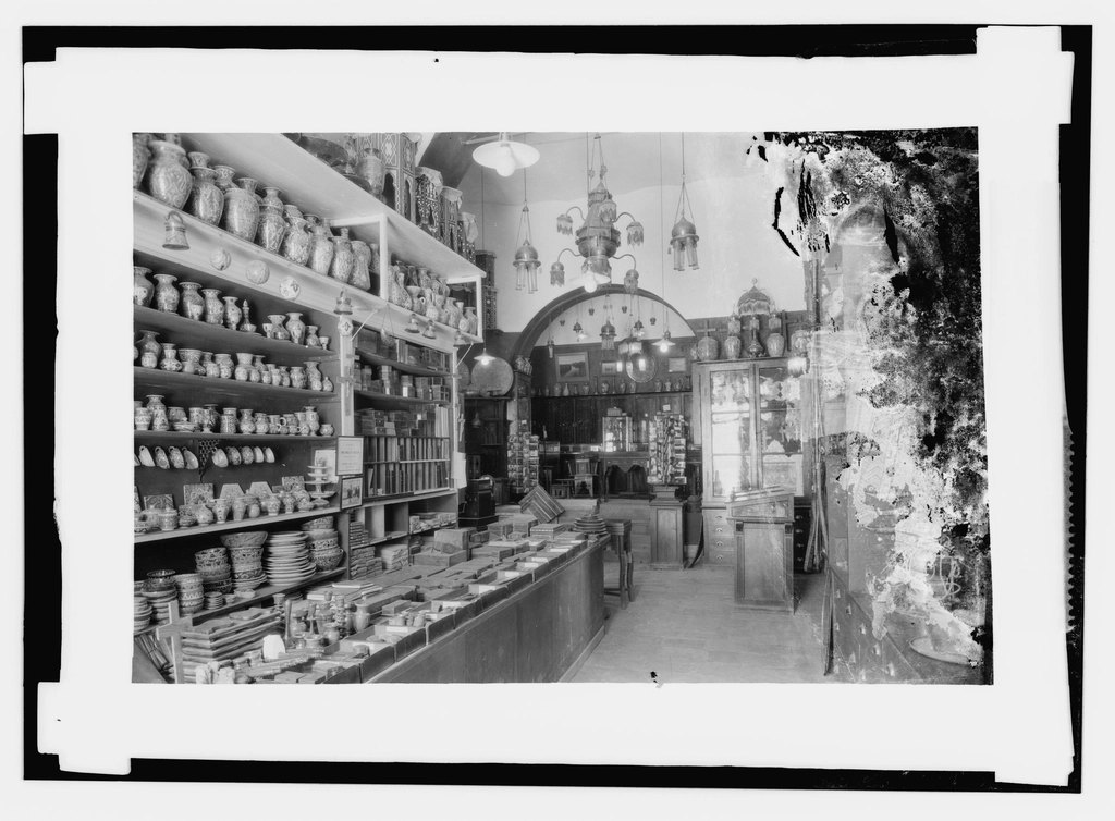 Typical oriental store, faience brass